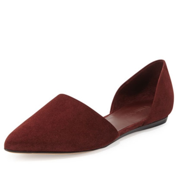 Vince Shoes - Vince | Nina Suede Pointy-Toe d'Orsay Skimmer